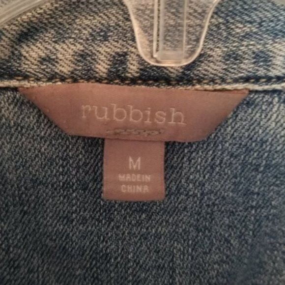 Vintage Looking Jean Jacket Rubbish 2 Tone Cotton Denim WOMEN'S WOMAN'S Medium - Picture 5 of 7